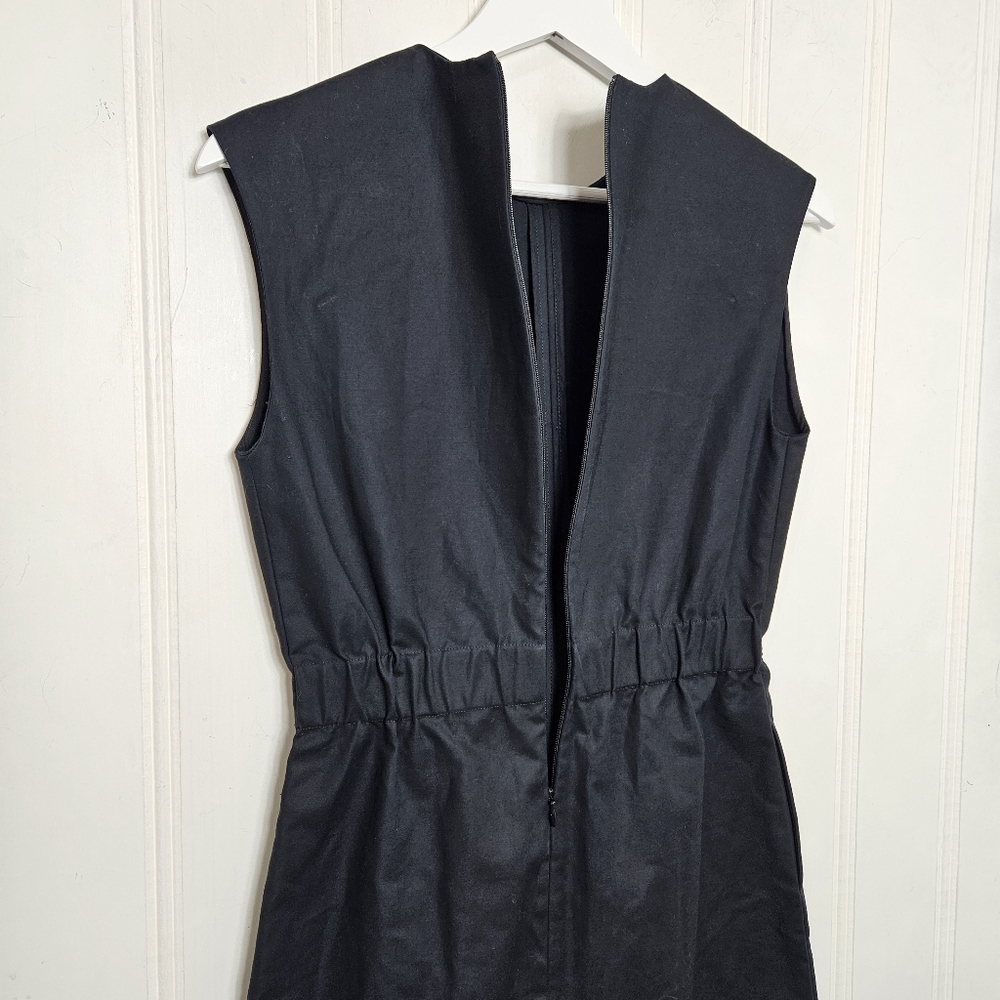 Everlane Black Fit Flare Dress Sleeveless Crew Neck Pockets Size 0 - Picture 9 of 12